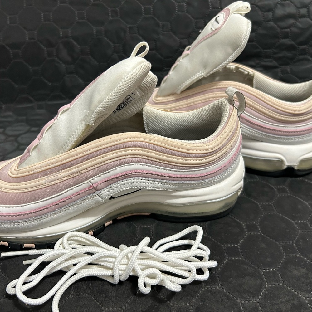 Nike Women's Air Max 97 Pink and White Shoes